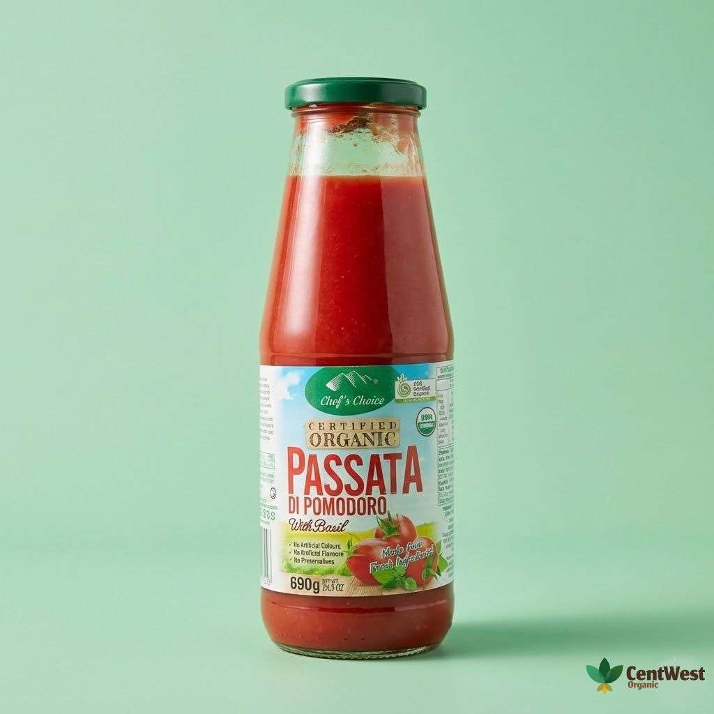 Chef's Choice Organic Sauce - Passata W/Basil 690g (Australia)