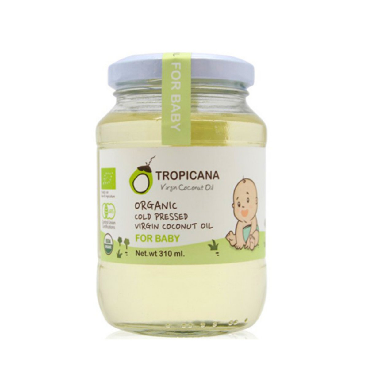 Tropicana Cold-Pressed Organic Virgin Coconut Oil 310ml (For Baby)
