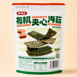 Hanweiduo Organic Sandwich Seaweed – Sesame Flavour 30g韩味多有机夹心海苔芝麻味