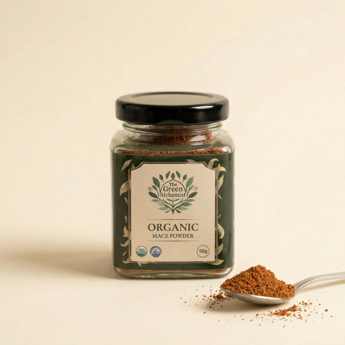 TGA Organic Mace Powder in Glass Bottle, 100g