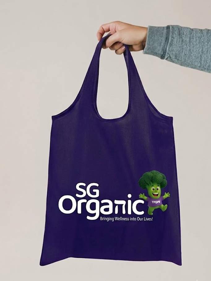 SG Organic Foldable Reusable Tote Bag